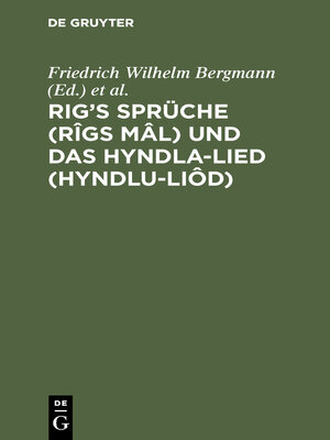 cover image of Rig's Sprüche (Rîgs Mâl) und das Hyndla-Lied (Hyndlu-Liôd)